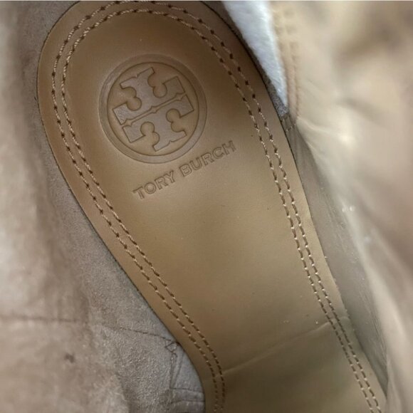 Tory Burch Boots Ankle Tan NWT Sofia Fall Leather Suede Winter Heel Sz 7 - Picture 7 of 8